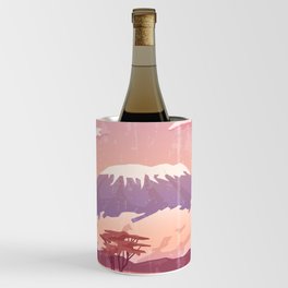 Kilimanjaro, Tanzania - Retro travel minimalist poster Wine Chiller
