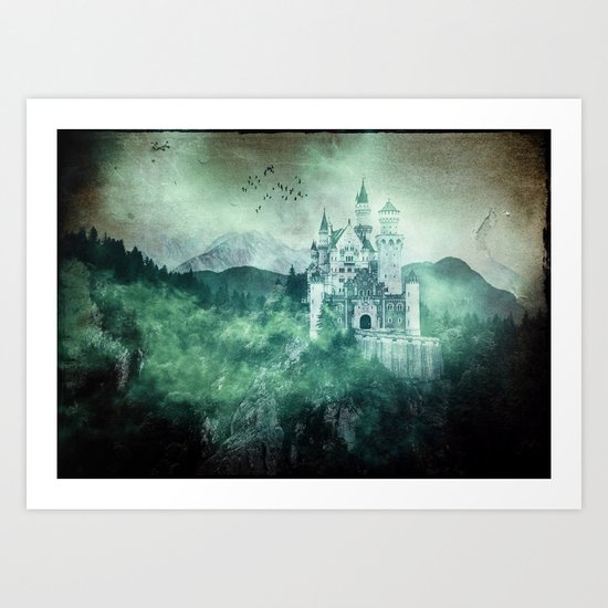 The dark fairytale - Bavarian Fairytale Castle Art Print