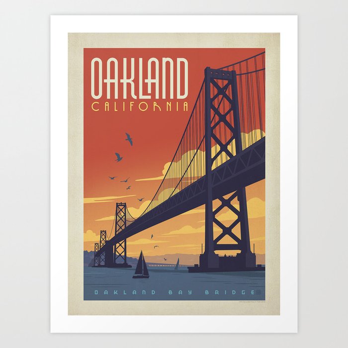 Vintage travel poster-California-Oakland. Art Print