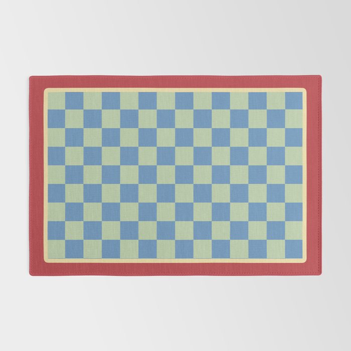 Blue and Light Green Checkerboard Pattern