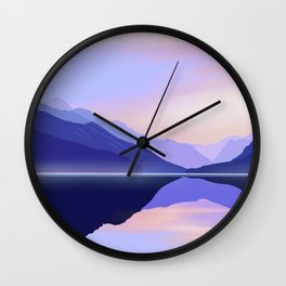 Lake Relections - Periwinkle Wall Clock