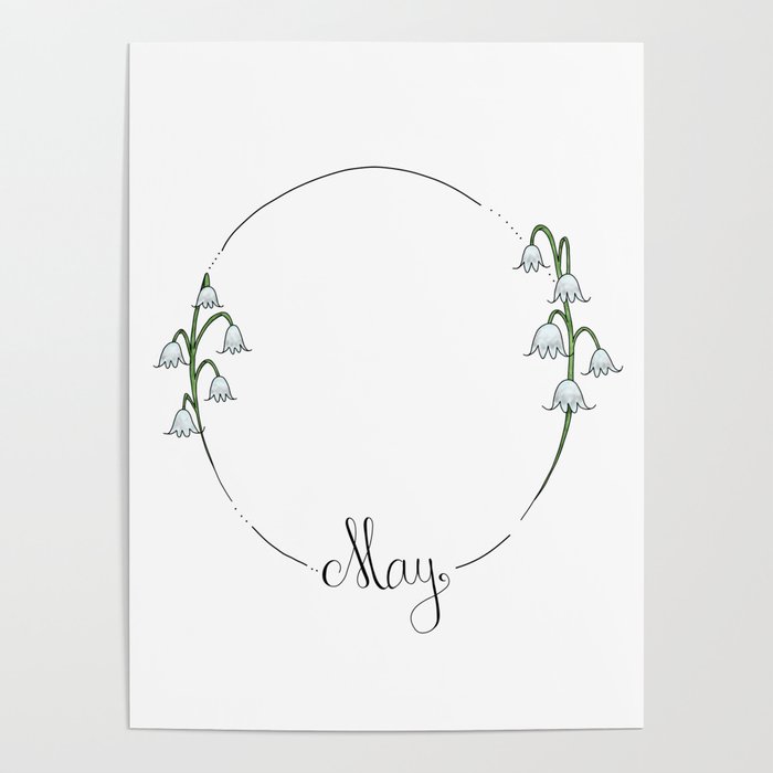 May Flower Months Poster by Aurora Crafts Society6