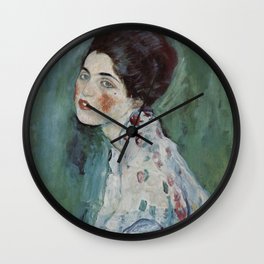 Stolen Art - Portrait of a Lady by Gustav Klimt Wall Clock