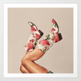 These Boots - Floral Art Print