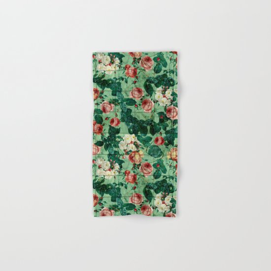 Floral and Marble Texture Hand & Bath Towel