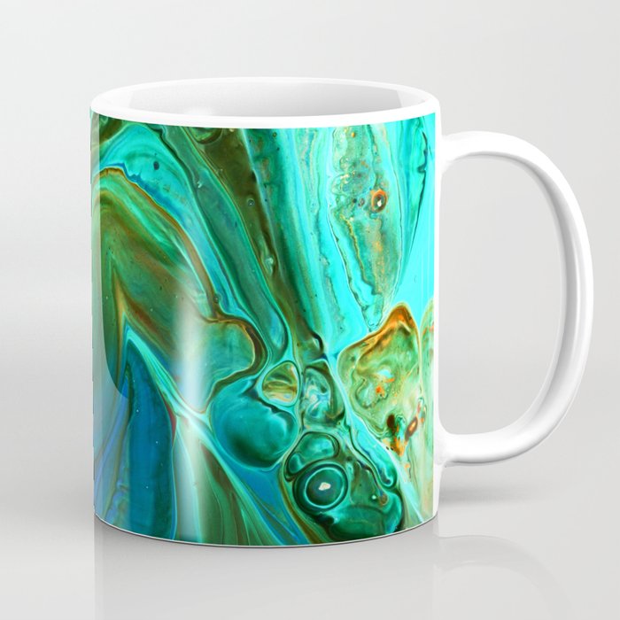 Aquamarine Liquid Paint Coffee Mug