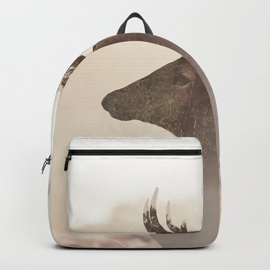 Deer Double Expsure Autumn Backpack