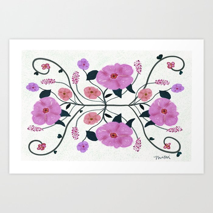 Flowering Vines Art Print