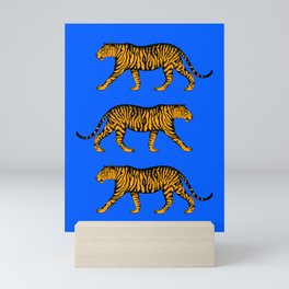 Tigers (Cobalt and Marigold) Mini Art Print