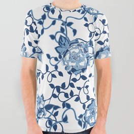 Chinoiserie ivy flower with vines All Over Graphic Tee