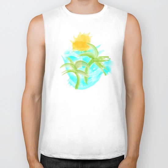 Tropical Abstract Biker Tank