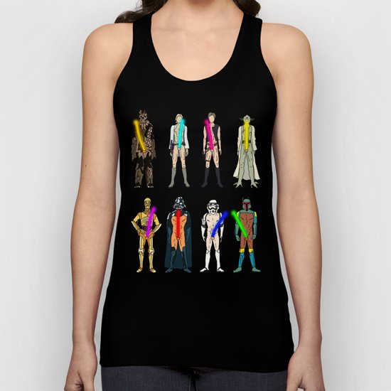Glow in the Dark Naughty Starwars Lightsabers Unisex Tank Top