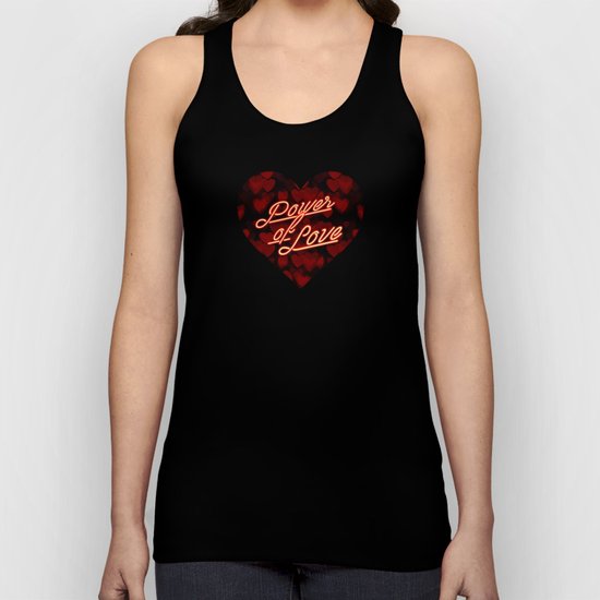 Inspirational Love Quotes Retro Neon Sign Valentine S Red Black Hearts Bokeh Pattern Unisex Tank Top By Toomuchfun Society6