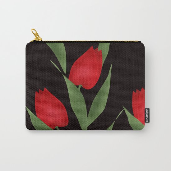 Tulips on black . Carry-All Pouch