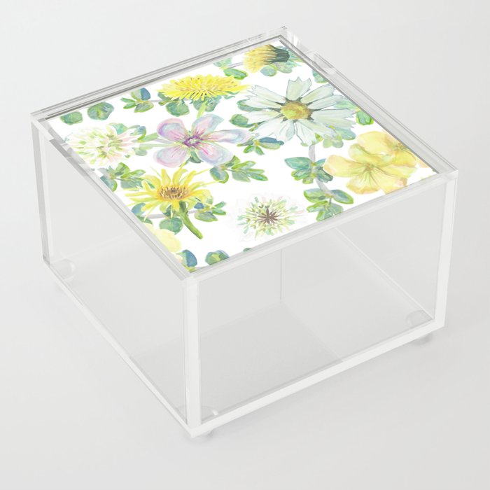 Spring Floral Mix on white Acrylic Box