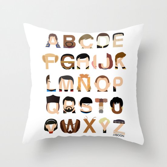 Star Trek Alphabet Throw Pillow