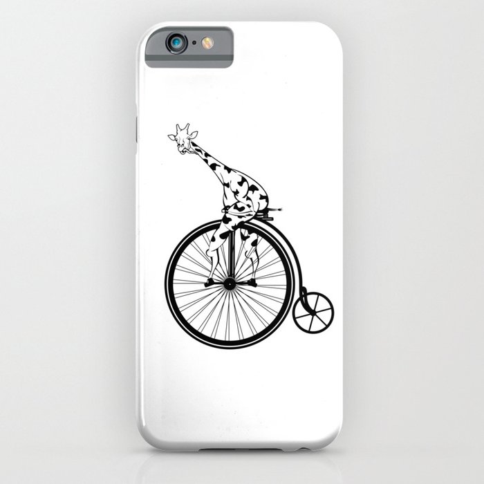 Giraffe Riding A Penny-Farthing Bicycle iPhone Case