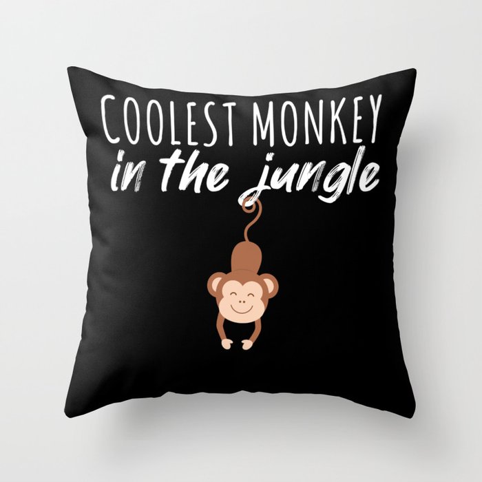 Monkey Kids Coolest Monkey Chimpanzee Throw Pillow