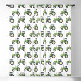 Green tractor print Kids Blackout Curtain