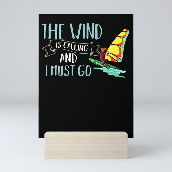 Windsurfing Board Sail Paddle Windsurfer Mini Art Print