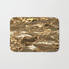 Gold Metal Bath Mat | Metal, Sci-Fi, Gold, Tinfoil, 3D, Graphicdesign, Abstract, Pattern 