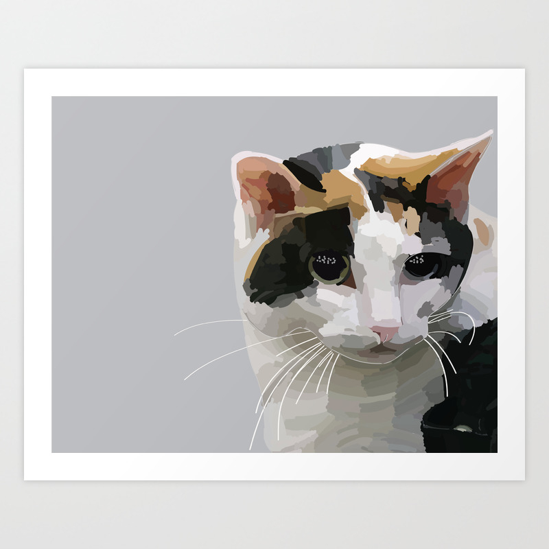 Japanese Bobtail Cat Art Print By Emilycarrart Society6