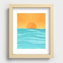 Coastal Sunset Landscape Recessed Framed Print