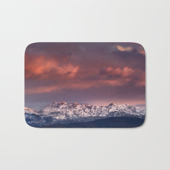 Mysterious mountains". Sunset at the mountains. Bath Mat