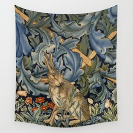 William Morris Forest Rabbit Floral Art Nouveau  Wall Tapestry