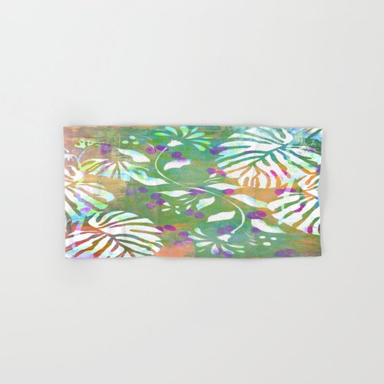 Tropical Leaf Abstract Hand & Bath Towel