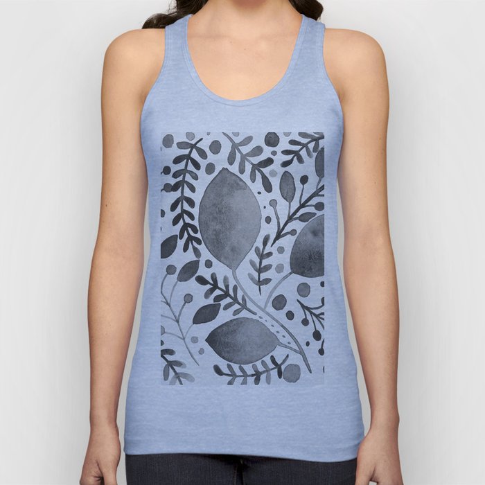 Branches and leaves - black and white Tank Top