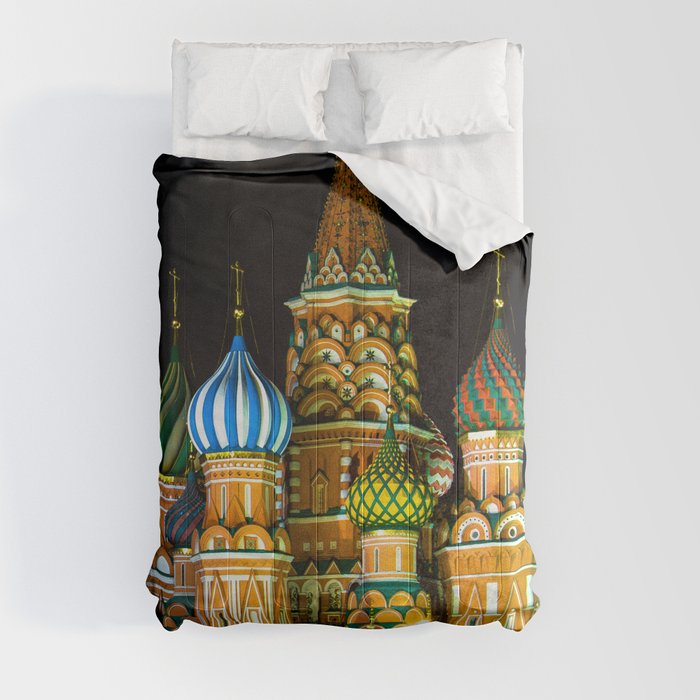 St. Basil's Cathedral on red square in Moscow Comforter