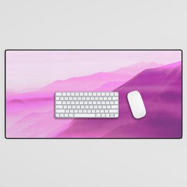 Purple Pink Mountain  Aura Gradient Ombre Sombre Abstract  Desk Mat