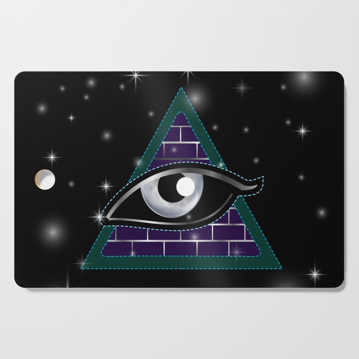 New World Order All seeing eye in delta triangle	 Cutting Board