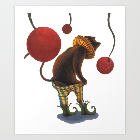 DEPRESSED CAT Art Print