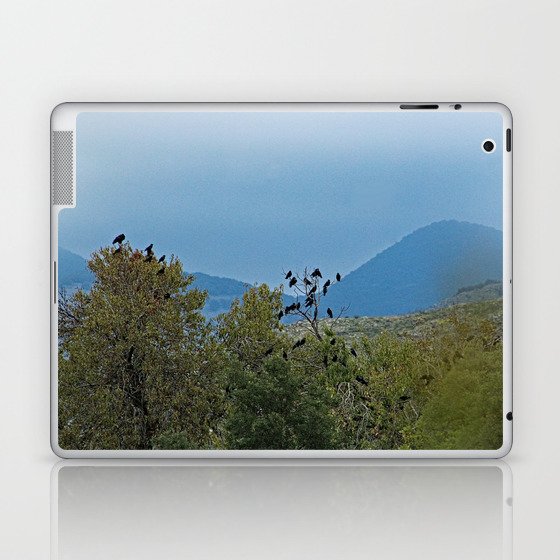 Ravens Perching Trees Mountains Landscape Laptop & iPad Skin