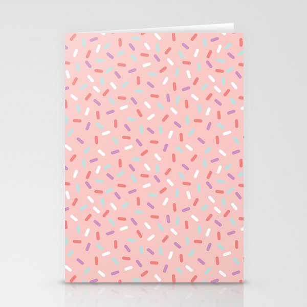 Pink Sprinkle Confetti Pattern Stationery Cards