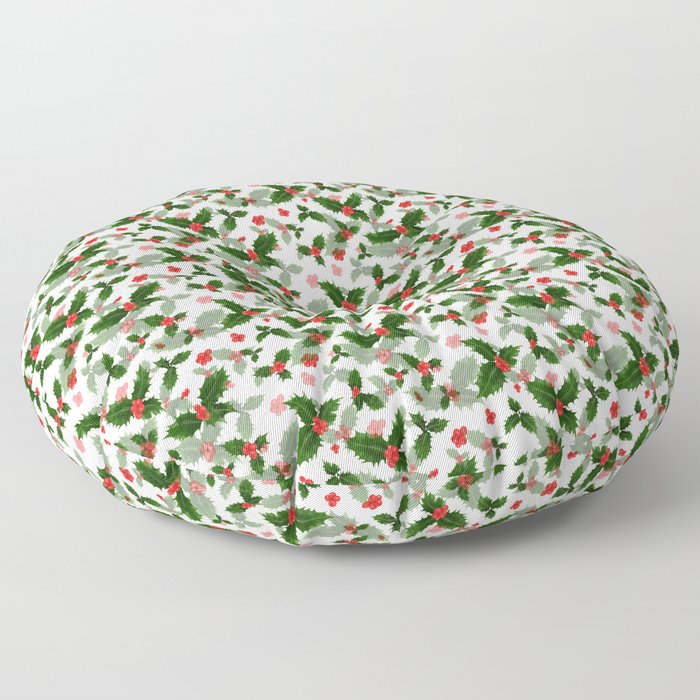 Christmas holly Floor Pillow