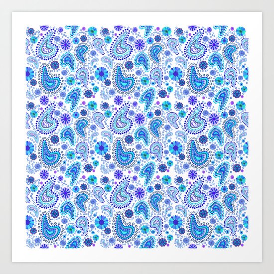 Paisley Power (White Background) Art Print