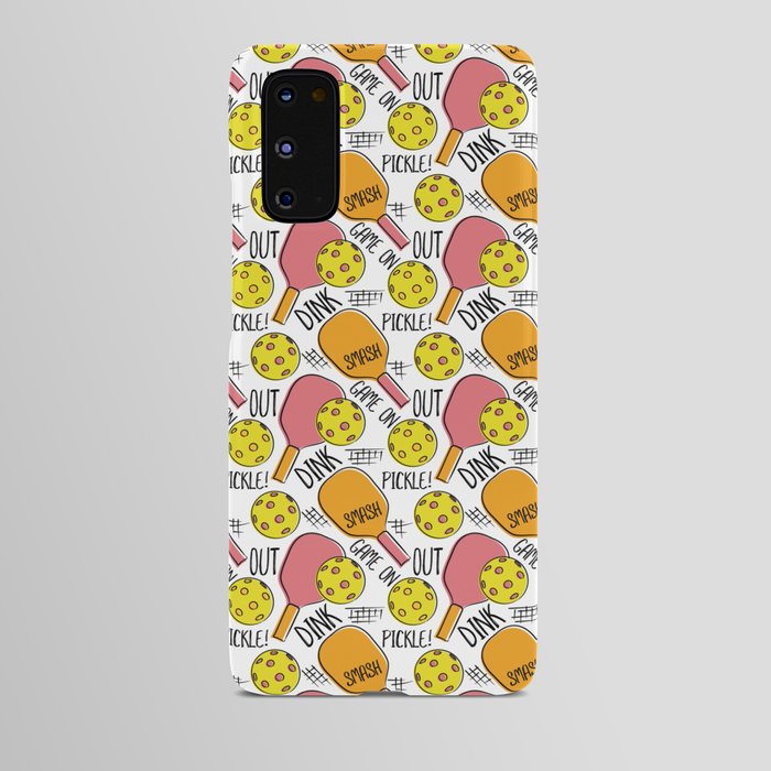 Pickleball Pattern Graphic Pink Orange Yellow Android Case