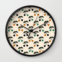 Vintage Cherry Pattern Retro Collection 3 Wall Clock