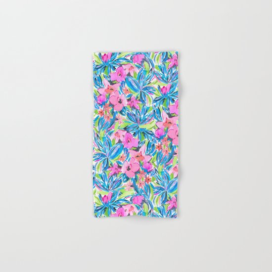 Flaunting Floral Aqua Hand & Bath Towel