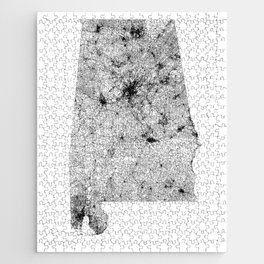 Alabama State White Map Jigsaw Puzzle