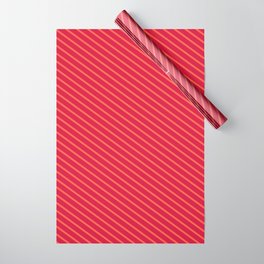 [ Thumbnail: Red & Crimson Colored Stripes Pattern Wrapping Paper ]