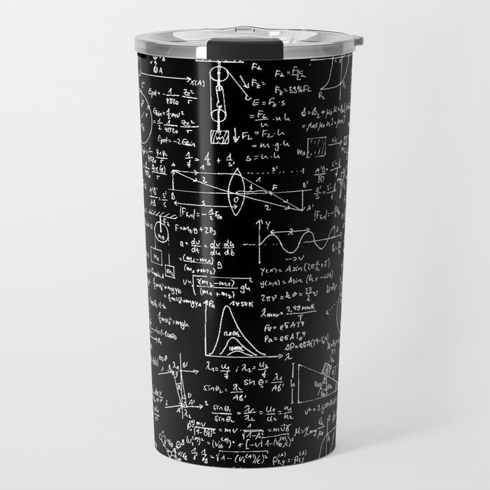 Physics Equations on Chalkboard Travel Mug