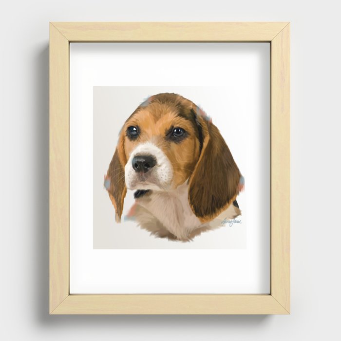 Beagle Pup Recessed Framed Print