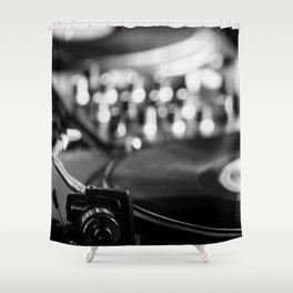 dj turntable record music aesthetic close up elegant mood art photography  Shower Curtain