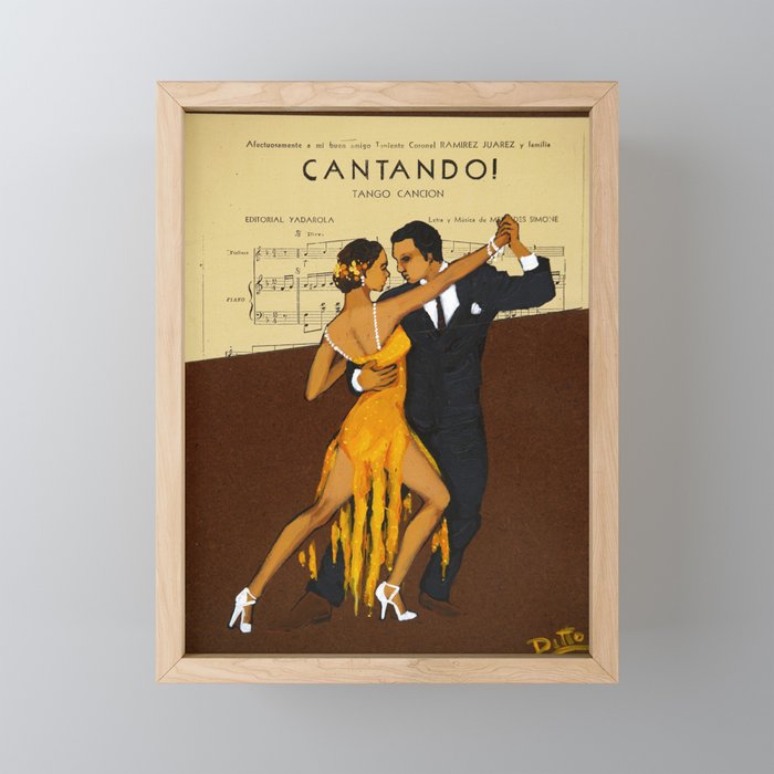 Vintage Dance Poster Framed Mini Art Print