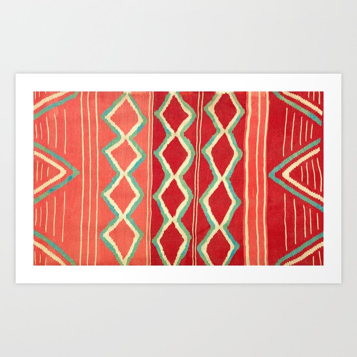 Vintage Native American Southwest Textile Pattern Art Print