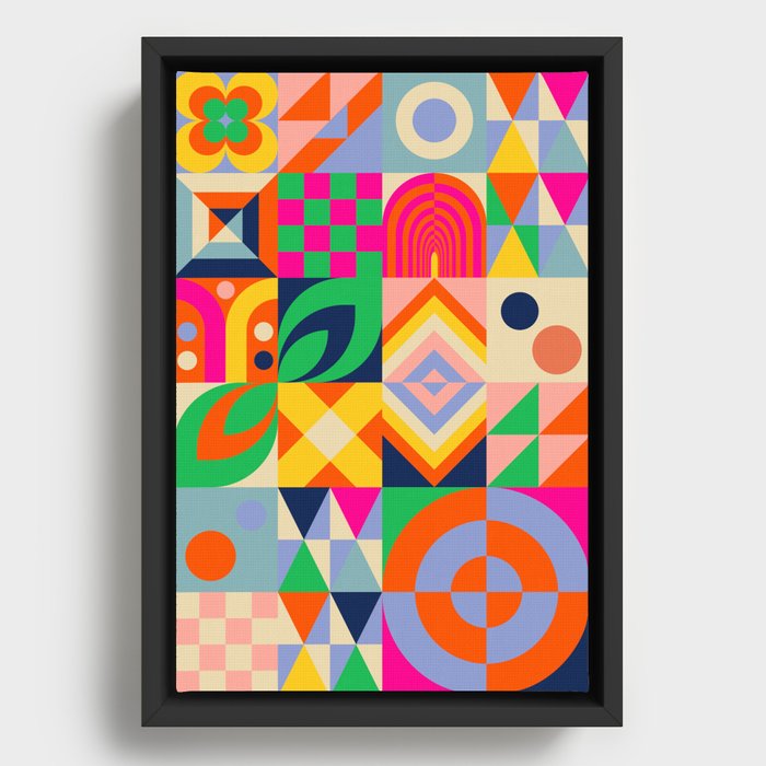 Colorful Geometrics Framed Canvas
